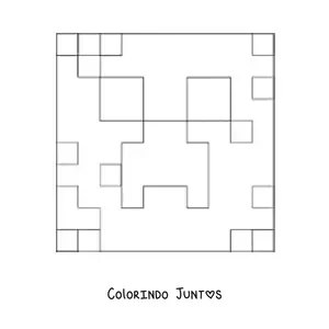 Desenho para colorir do rosto de um creeper de Minecraft