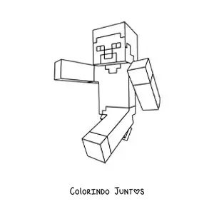Desenho para colorir do Steve de Minecraft correndo