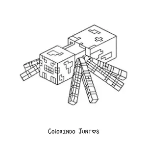 Desenho para colorir de uma aranha de Minecraft