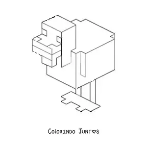 Desenho para colorir de um pato de Minecraft