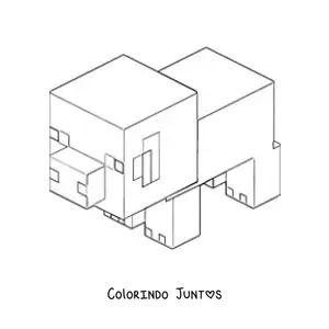 Desenho para colorir de um porco de Minecraft