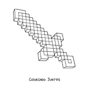 Desenho para colorir de uma espada de Minecraft