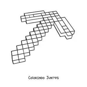 Desenho para colorir de uma picareta de Minecraft