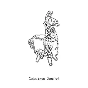 Desenho para colorir de uma lhama de Fortnite