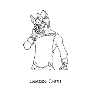 Desenho para colorir do Drift de Fortnite segurando sua máscara