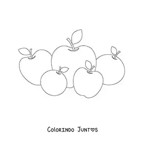 Desenho para colorir de cinco maçãs