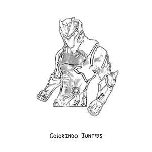 Desenho para colorir do Omega de Fortnite em pose de luta