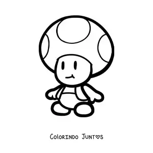 Desenho para colorir do Paper Toad de Mario Bros