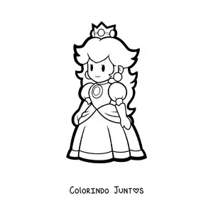 Desenho para colorir da Paper Peach de Mario Bros