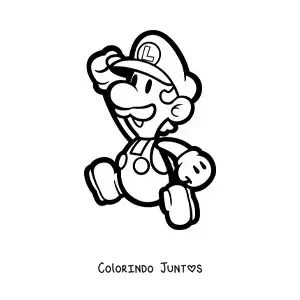 Desenho para colorir do Paper Luigi de Mario Bros