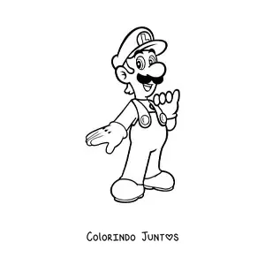 Desenho para colorir do Luigi de Mario Bros