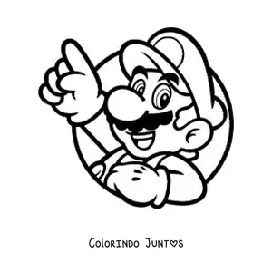 Desenho para colorir do rosto do Mario