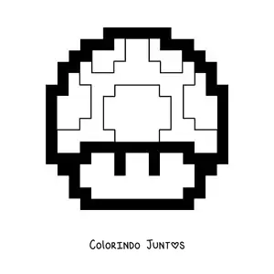 Desenho para colorir do Toad de Mario Bros em 8 bits