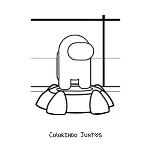 Desenho para colorir de um tripulante de Among Us na nave