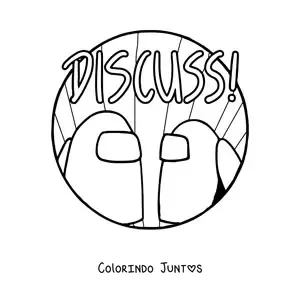 Desenho para colorir do alerta de discussão em Among Us