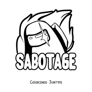 Desenho para colorir do alerta de sabotagem de Among Us