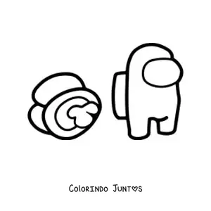 Desenho para colorir de um assassinato de Among Us