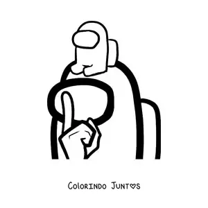 Desenho para colorir de um impostor de Among Us com seu filho