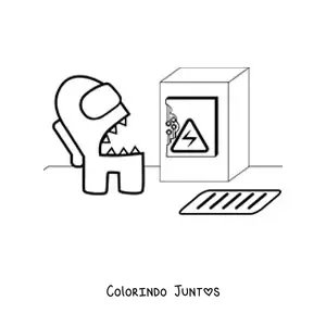 Desenho para colorir de uma sabotagem de Among Us