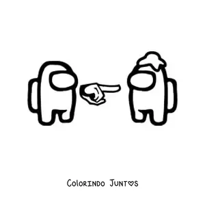 Desenho para colorir de um impostor e um tripulante de Among Us