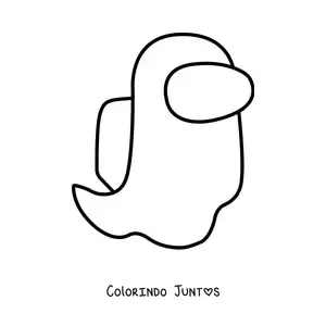 Desenho para colorir de um fantasma de Among Us