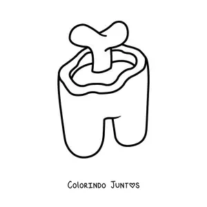 Desenho para colorir de um tripulante de Among Us assassinado