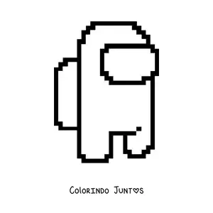 Desenho para colorir de um tripulante de Among Us em 8 bits