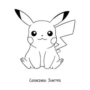 Desenho para colorir do pokémon Pikachu sentado
