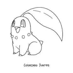 Desenho para colorir do pokémon Chikorita