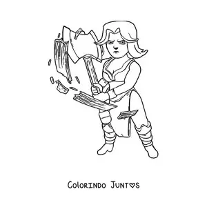 Desenho para colorir da Valquíria de Clash Royale