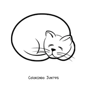 Desenho para colorir de um gato dormindo