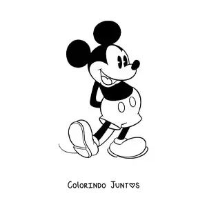 Desenho para colorir do Mickey Mouse clássico