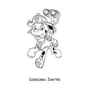 Desenho para colorir do Marshall da Patrulha Canina correndo