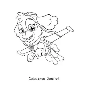 Desenho para colorir da Skye da Patrulha Canina voando