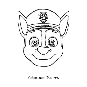 Desenho para colorir do rosto do Chase da Patrulha Canina