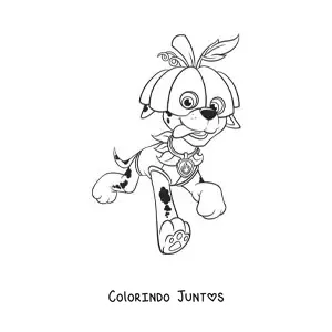 Desenho para colorir do Marshall da Patrulha Canina fantasiado de Halloween