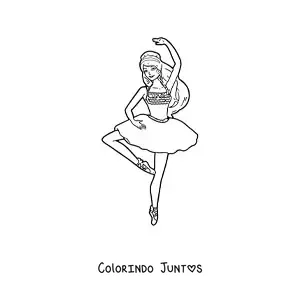 Desenho para colorir da Barbie vestida de bailarina