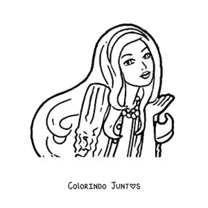 Desenho para colorir da Barbie mandando um beijo