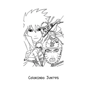 Desenho para colorir do Sasuke enfrentando o Naruto