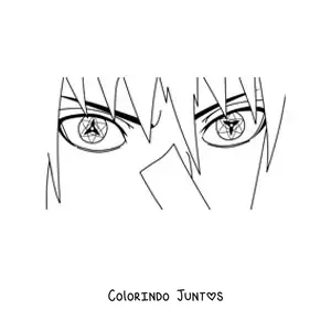 Desenho para colorir dos olhos do Sasuke com o Sharingan
