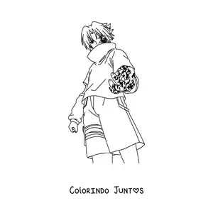 Desenho para colorir do Sasuke com a marca da maldição