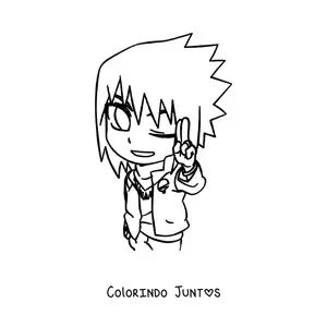 Desenho para colorir do Sasuke kawaii