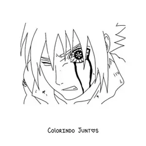 Desenho para colorir do rosto do Sasuke com o Sharingan