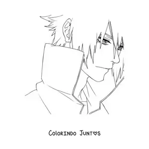Desenho para colorir do Sasuke com o Rinnegan