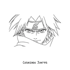 Desenho para colorir do rosto do Sasuke