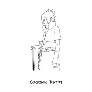 Desenho para colorir do Sasuke Uchiha