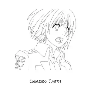 Desenho para colorir do Armin de Attack On Titan