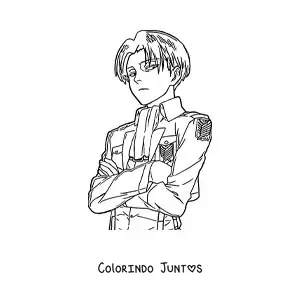 Desenho para colorir do Levi de Attack On Titan