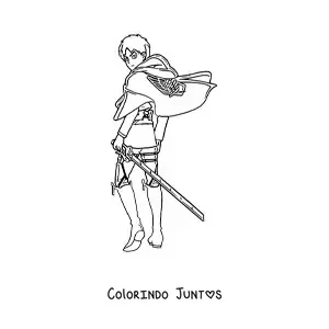 Desenho para colorir do Eren de Attack On Titan