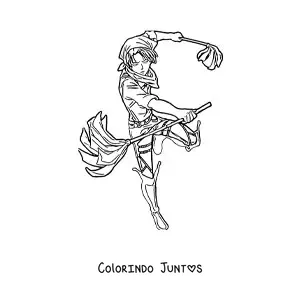 Desenho para colorir do Levi de Attack On Titan limpando
